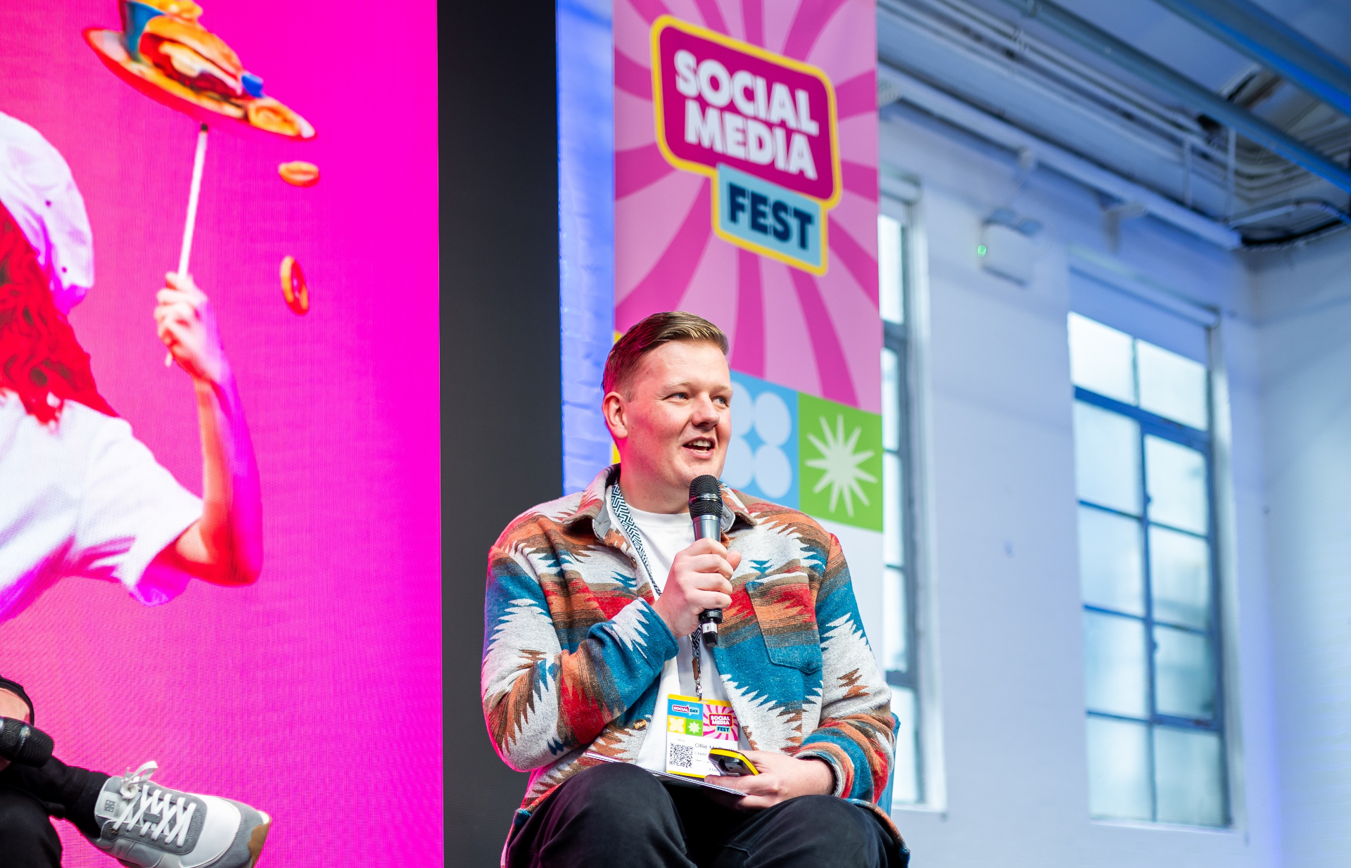 Ollie McGrath speaking at Social Media Fest